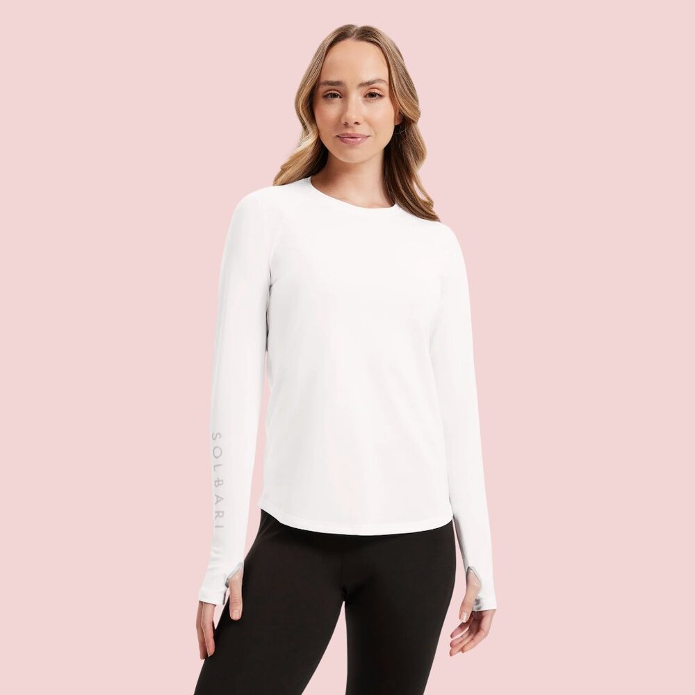 Solbari Long Sleeve White Rash Guard UPF 50+, Size XXL - NWT